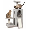 Cute Cat Tree, Kitten Cat Tower for Indoor Cat, Small Cat Tree with Sisal Scratching Posts and Top Perch, Condo with Jump Platform, Cat Furniture Activity PMT01GY