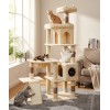68 Inches Heavy Duty Cat Tree for Indoor Cat, Big Cat Tower with Sisal Scratching Posts and Top Perch, Large Platform for Adult Cats, PMT02BW, Beige