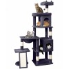 LIKISAK 68 Inches Heavy Duty Cat Tree for Indoor Cat, Big Cat Tower with Sisal Scratching Posts and Top Perch, Large Platform for Adult Cats, PMT02DG, Dark Grey