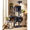 68 Inches Heavy Duty Cat Tree for Indoor Cat, Big Cat Tower with Sisal Scratching Posts and Top Perch, Large Platform for Adult Cats, PMT02DG, Dark Grey
