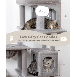 68 Inches Heavy Duty Cat Tree for Indoor Cat, Big Cat Tower with Sisal Scratching Posts and Top Perch, Large Platform for Adult Cats, PMT02GY, Grey