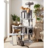 68 Inches Heavy Duty Cat Tree for Indoor Cat, Big Cat Tower with Sisal Scratching Posts and Top Perch, Large Platform for Adult Cats, PMT02GY, Grey