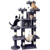 LIKISAK Heavy Duty Cat Tree for Indoor Cat, 71 Inch Large Cat Tower with Scratching Post and Top Perch, Hammock, Big Cat Condo for Adult Cats Kittens, PMT03DG, Dark Grey