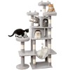 LIKISAK Heavy Duty Cat Tree for Indoor Cat, 71 Inch Large Cat Tower with Scratching Post and Top Perch, Hammock, Big Cat Condo for Adult Cats Kittens, PMT03GY, Grey