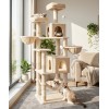 AMHANCIBLE Tall Cat Tree, 70 Inch Cat Tower for Indoor Cats, Multi-Level Cat Tree with Scratching Post, Hammock, Hanging Basket, Large Cat Condos for Adult Cats Kittens, Beige, PT18BG