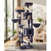 AMHANCIBLE Tall Cat Tree, 70 Inch Cat Tower for Indoor Cats, Multi-Level Cat Tree with Scratching Post, Hammock, Hanging Basket, Large Cat Condos for Adult Cats Kittens, Dark Grey, PT18DG
