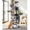 AMHANCIBLE Tall Cat Tree, 70 Inch Cat Tower for Indoor Cats, Multi-Level Cat Tree with Scratching Post, Hammock, Hanging Basket, Large Cat Condos for Adult Cats Kittens, Grey, PT18GY