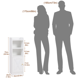 AMHANCIBLE 1pcs freestanding bathroom cabinet with cabinets, storage rack, four storage spaces for toiletries, towels and accessories, easy to assemble, white TBC01WT
