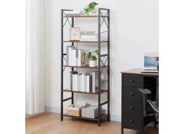 AMHANCIBLE 5-stufiges 24-Zoll-Regalsystem aus Holz mit offenen Regalböden