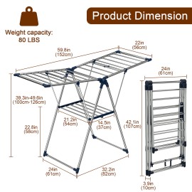 AMHANCIBLE Étendoir à linge pliable robuste