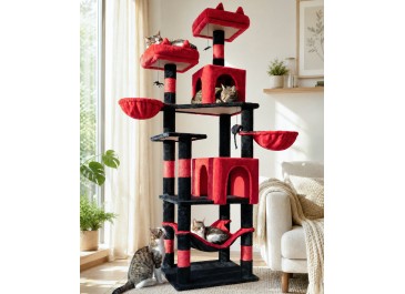 AMHANCIBLE Torre para gatos grandes de 180 cm